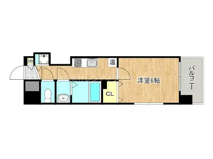 AMABILE玉造(1K/4階)の間取り写真