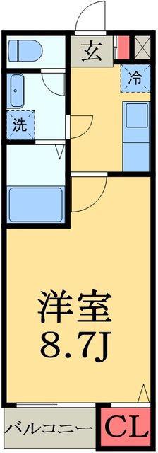 クレフラスト蘇我町(1K/1階)の間取り写真