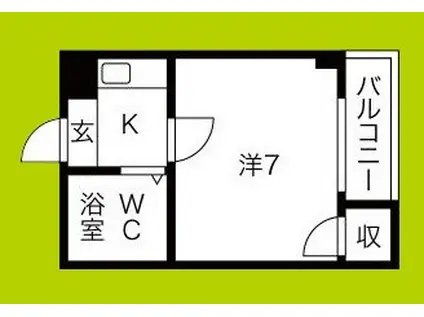 コスモレジデンス墨江(1K/6階)の間取り写真