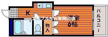 プレール浜(1K/2階)の間取り写真