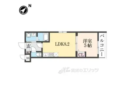 グランディール亀岡(1LDK/4階)の間取り写真