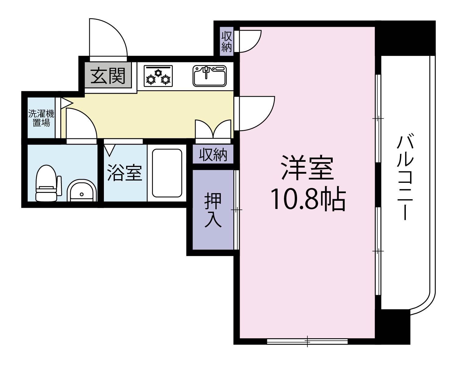 パール・デュー木町(1K/5階)の間取り写真