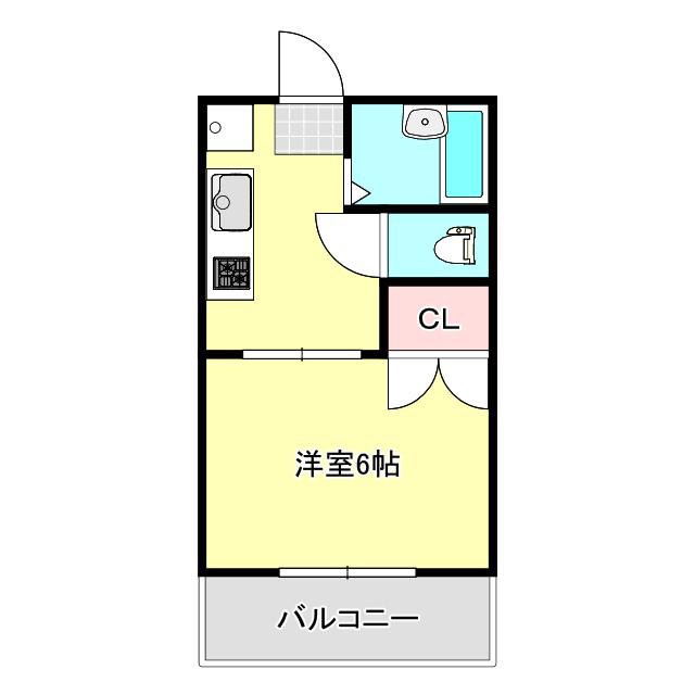 ウイング ハイツ(1K/2階)の間取り写真