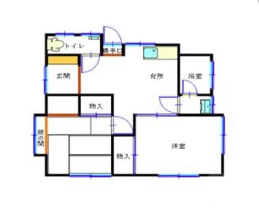 大門平屋(2DK/1階)の間取り写真