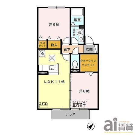 サンモールプラザA(2LDK/1階)の間取り写真
