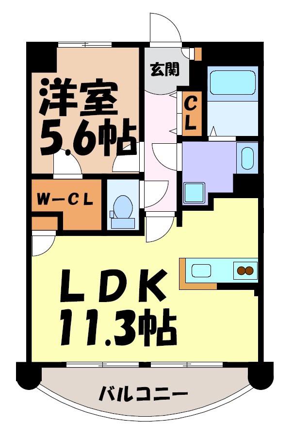 さくらHILLSYAGOTO(1LDK/2階)の間取り写真