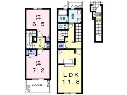 レザンII(2LDK/2階)の間取り写真