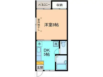 ラフィネII(1DK/1階)の間取り写真