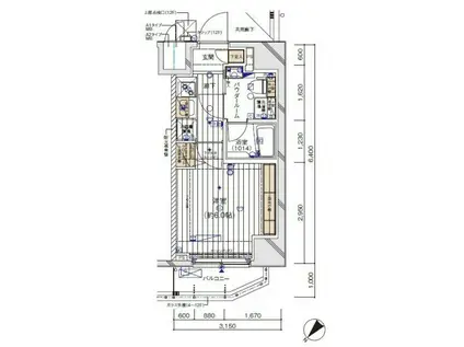 メインステージ川崎イースト(1K/6階)の間取り写真