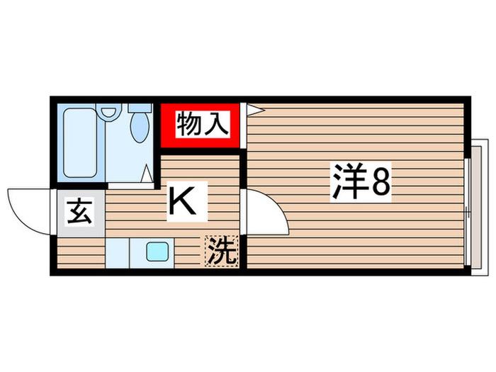 ビレッヂ・フジII(1K/2階)の間取り写真