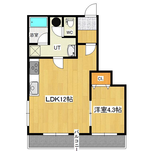 藤グリーンマンション(1LDK/3階)の間取り写真