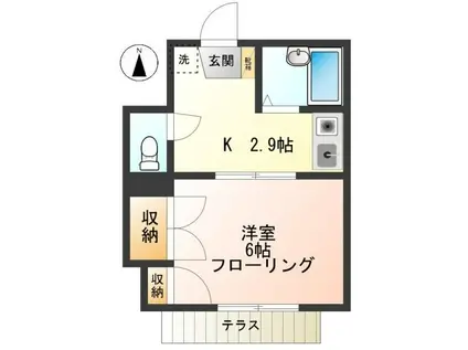 メゾンアライ(1K/1階)の間取り写真