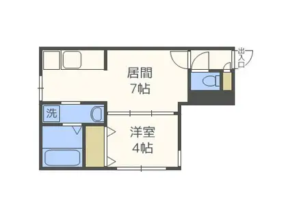 グランデ円山(1DK/3階)の間取り写真