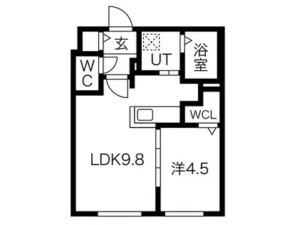 SERAM苗穂 セラム(1LDK/3階)の間取り写真