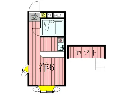 ベルピア北柏6-2(ワンルーム/1階)の間取り写真