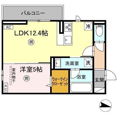 クオリティパレス千華(1LDK/3階)の間取り写真