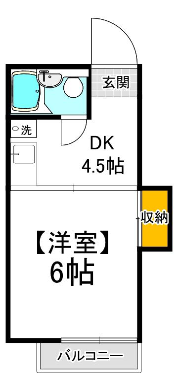 松本コーポ(1DK/1階)の間取り写真