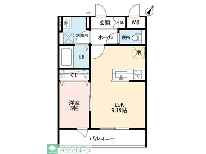 リーブルファイン八潮南川崎2号棟(1LDK/2階)の間取り写真