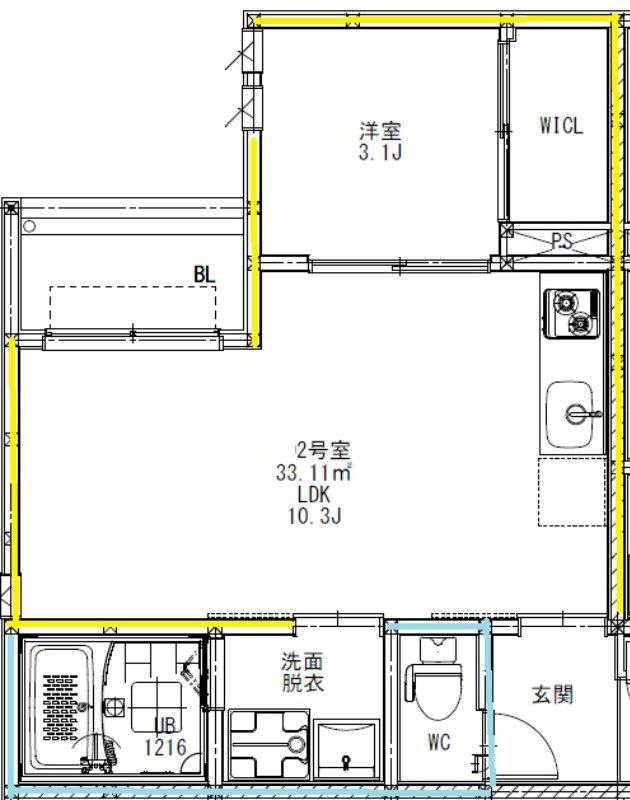 REGALEST東海学園前(1LDK/2階)の間取り写真