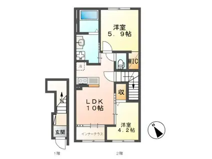 ステラ ガーデン(2LDK/2階)の間取り写真