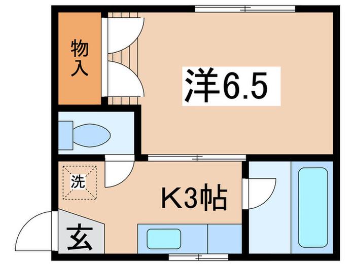 スクエアーハイツ(1K/1階)の間取り写真