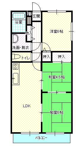 フォブール小川(3LDK/2階)の間取り写真
