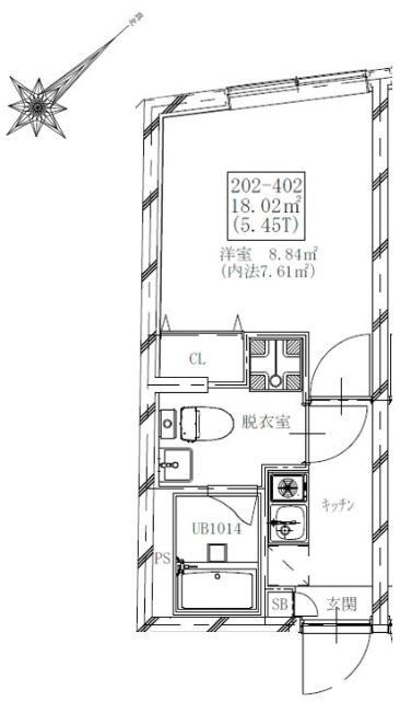 フラシア北赤羽(1K/4階)の間取り写真
