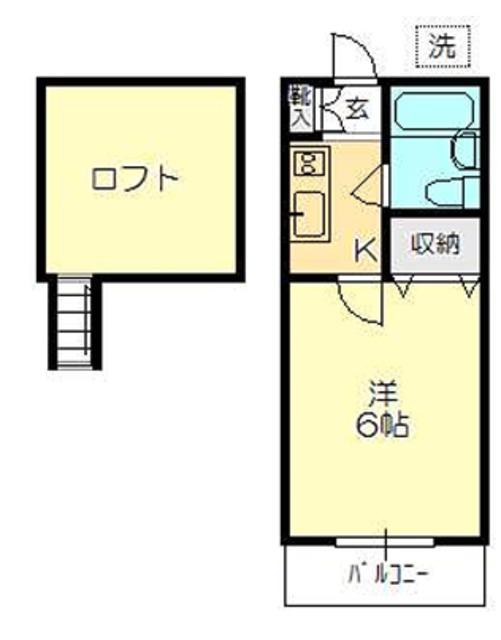 花小金井ロイヤルコーポ(1K/2階)の間取り写真