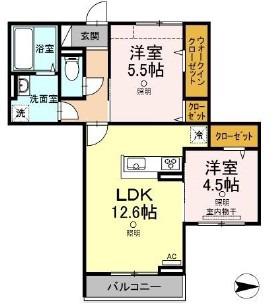 カトーナヴィラ(2LDK/2階)の間取り写真