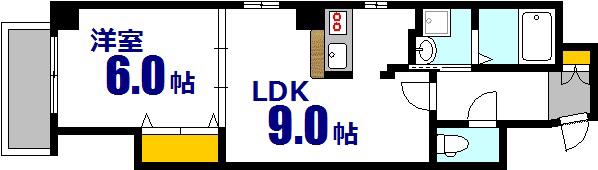 MRIトラストビル(1LDK/4階)の間取り写真