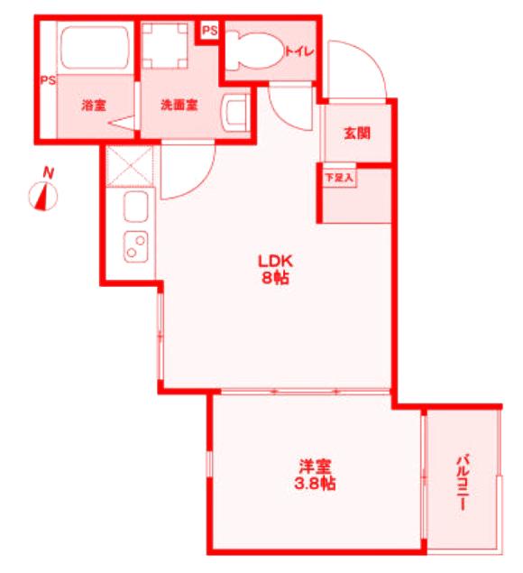 VIOLA TERRACE 常盤台(1LDK/1階)の間取り写真