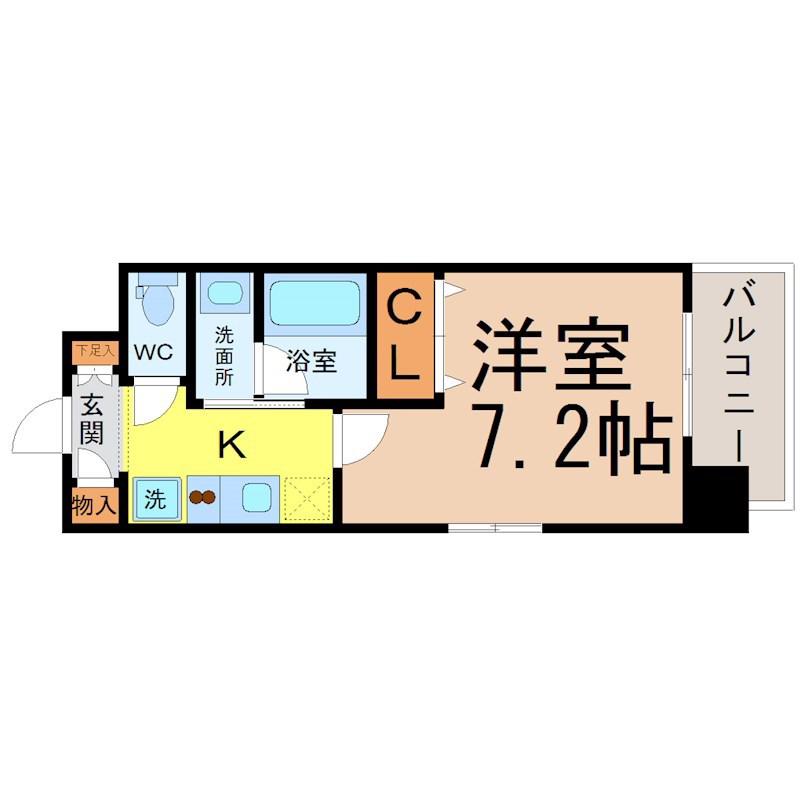 ブルームライフ新栄(1K/7階)の間取り写真