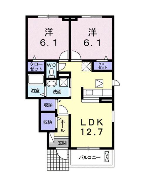 エタンリジエールA(2LDK/1階)の間取り写真