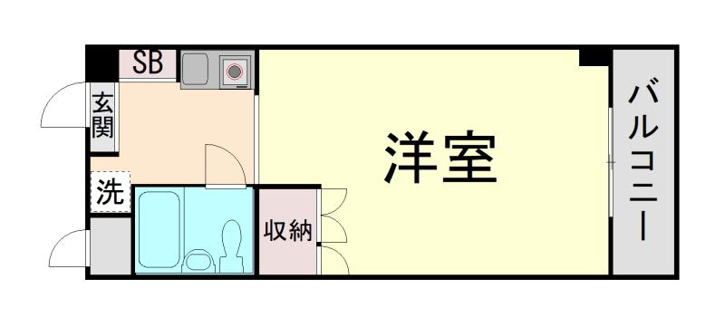 ロマネスク王子公園(ワンルーム/3階)の間取り写真