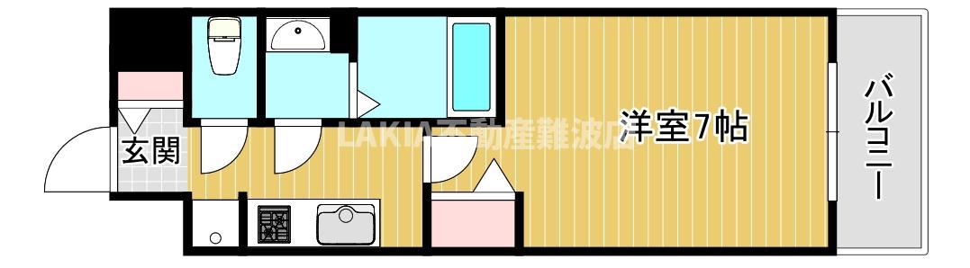 ファステート難波グランプリ(1K/13階)の間取り写真