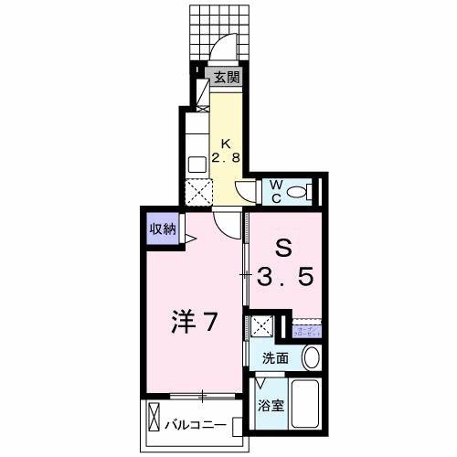 スリジエ(1SK/1階)の間取り写真
