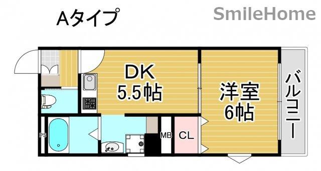 グランシャリオ(1DK/3階)の間取り写真