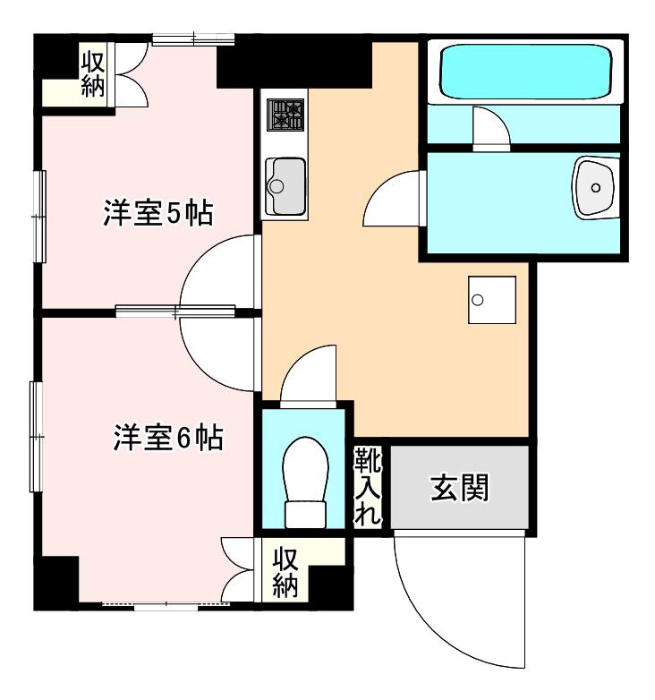 JOYハイツ(2DK/2階)の間取り写真