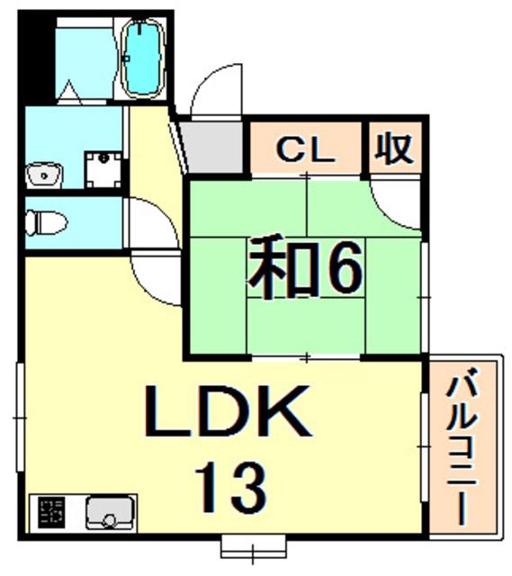 ヴェルドミール(1LDK/1階)の間取り写真