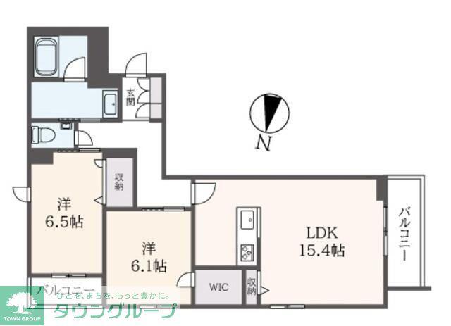ホクレア分倍河原(2LDK/2階)の間取り写真