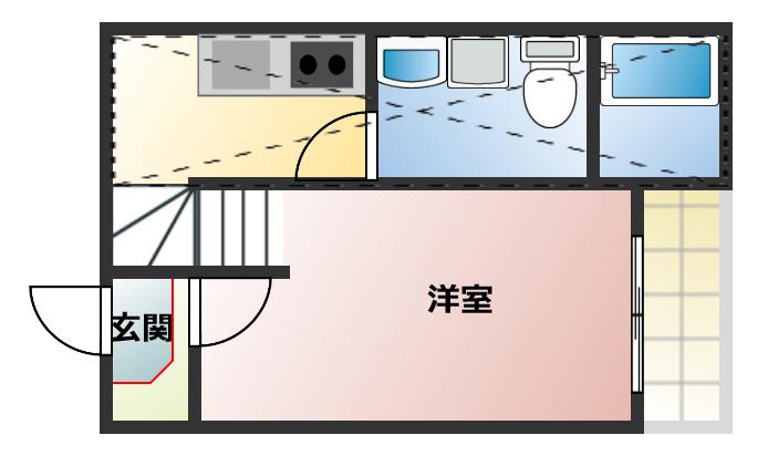 エメテラス(1SK/2階)の間取り写真