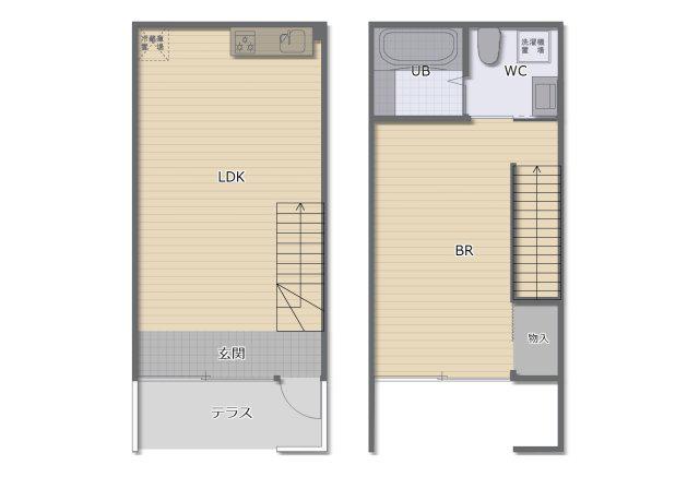 ISOLEE八木山(1LDK/1階)の間取り写真