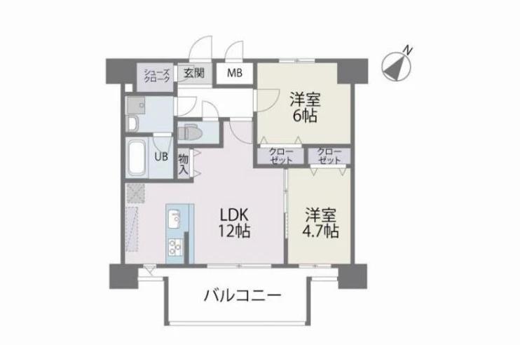 MODERN PALAZZO 博多デュオグランデウエスト(2LDK/8階)の間取り写真