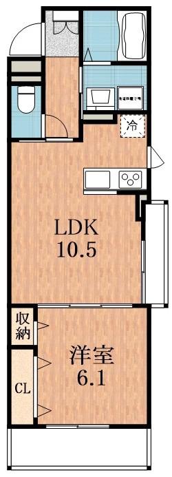 ヴィオラ住吉ノ杜(1LDK/1階)の間取り写真