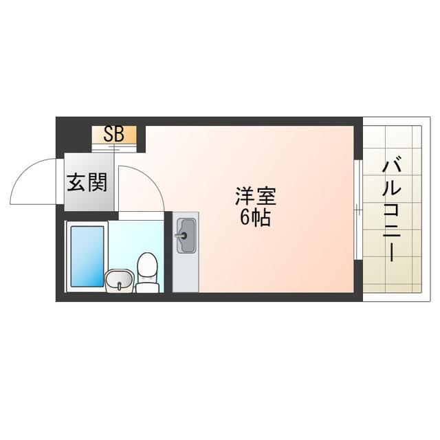 銀玉ハイツ(ワンルーム/3階)の間取り写真