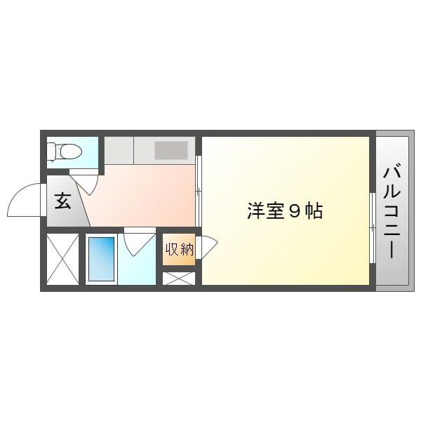 プレアール新屋敷(1K/2階)の間取り写真
