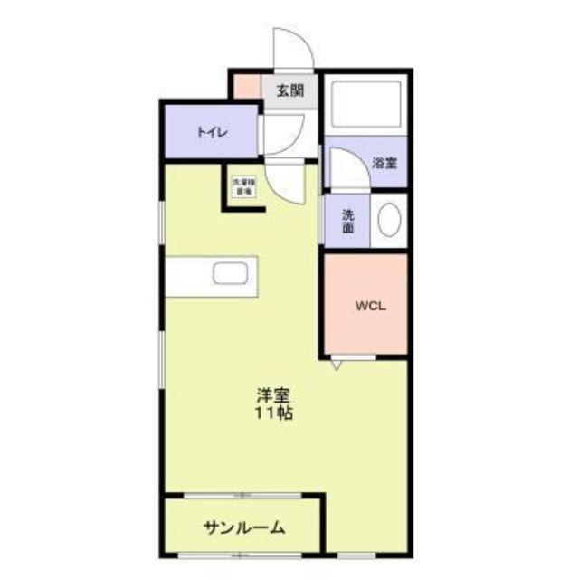 アークサイン(ワンルーム/2階)の間取り写真
