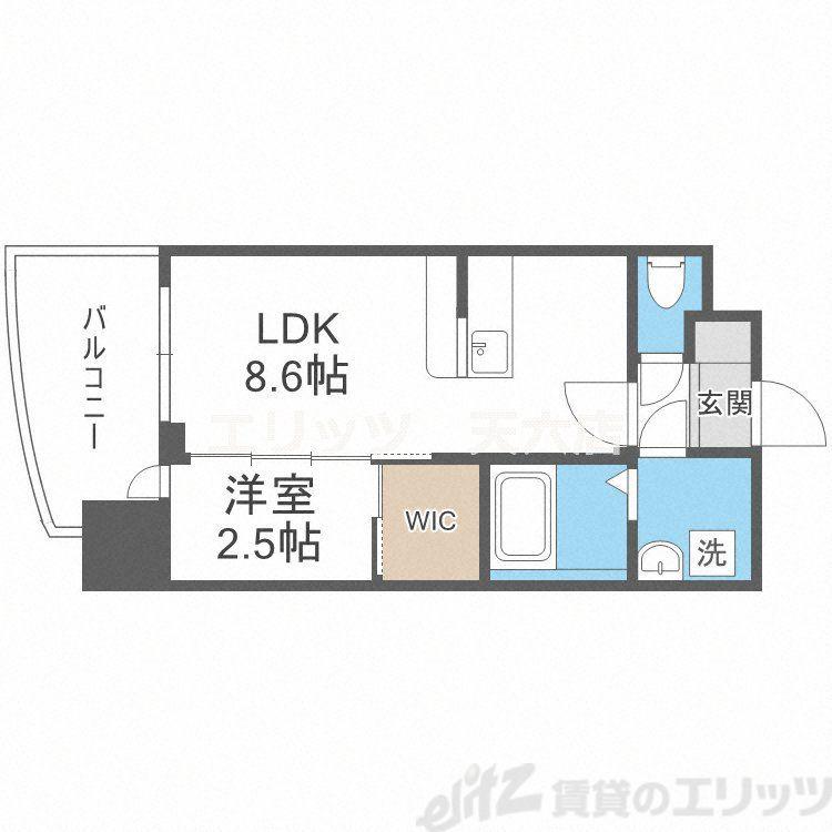 セレニテ中崎町リアン(1LDK/2階)の間取り写真