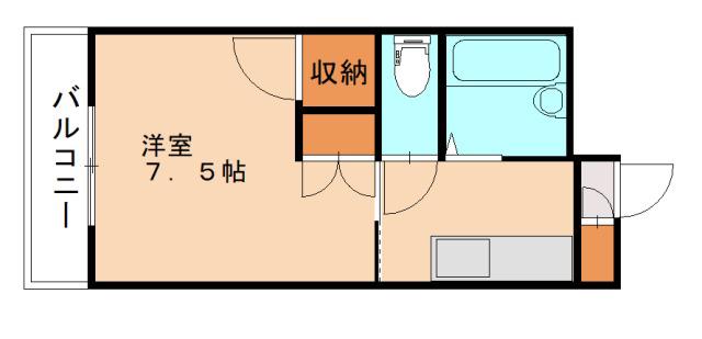 プレアール大浦(1K/2階)の間取り写真