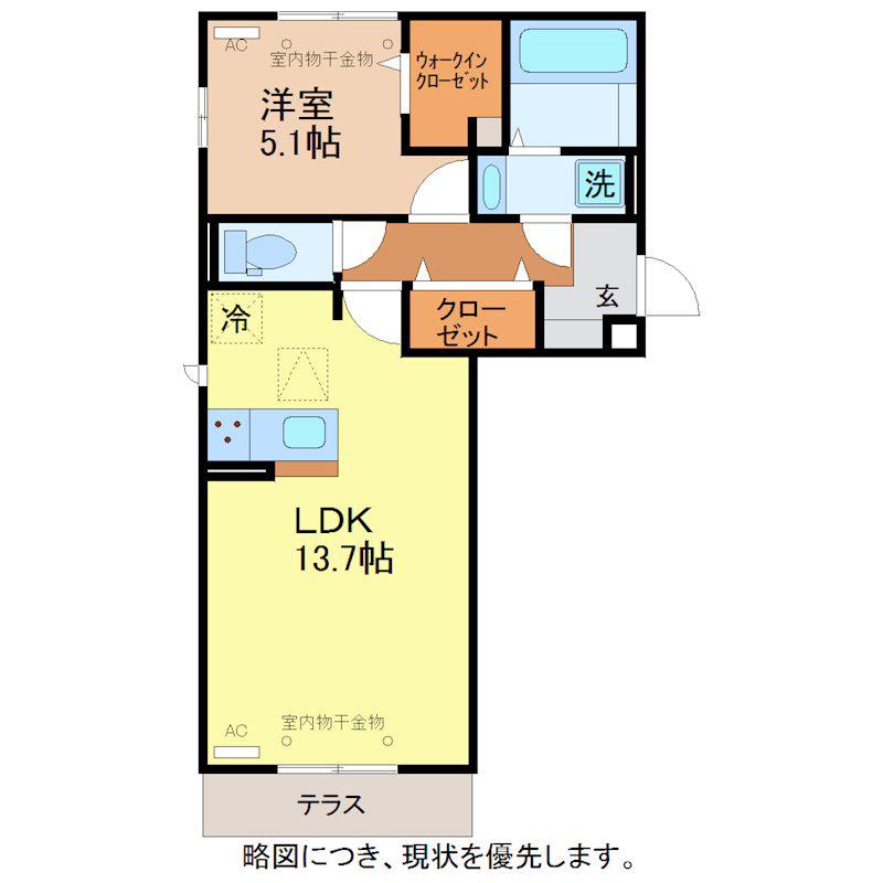 D-RESIDENCE上野本町(1LDK/1階)の間取り写真